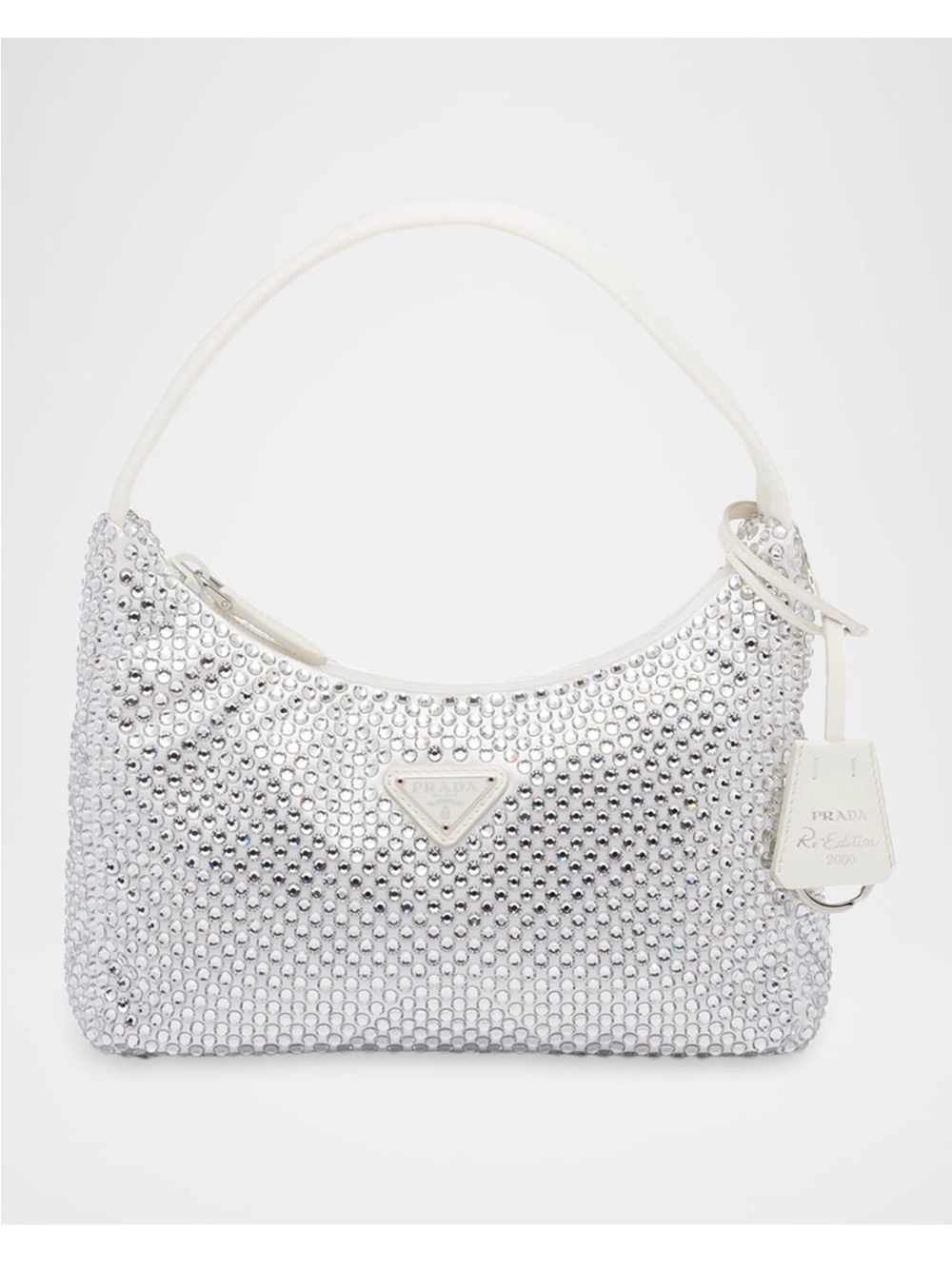 Prada re-edition crystal studded satin mini hobo bag